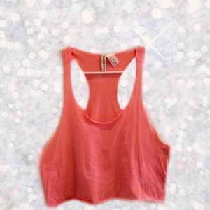 pink, cropped muscle tank
